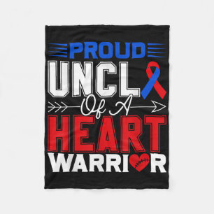 Proud Uncle Of A Heart Warrior Chd Awareness Month Fleece Blanket