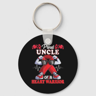 Proud Uncle Of A Heart Warrior Chd Awareness Red R Key Ring