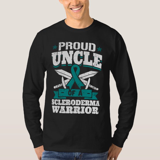 Proud Uncle Of A Scleroderma Warrior Awareness Rib T-Shirt (Front)