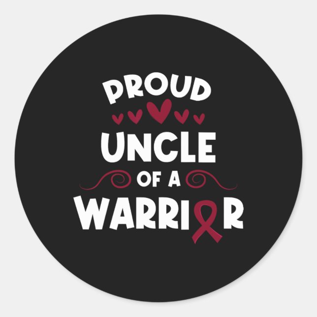 Proud Uncle Of A Sickle Cell Warrior Sickle Cell A Classic Round Sticker (Front)