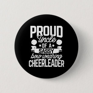 Proud Uncle Of A Sy Bow Wearing Cheerleader Cheerl 6 Cm Round Badge