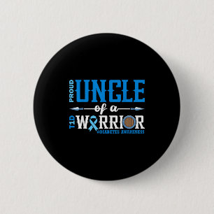 Proud Uncle Of A T1d Warrior Diabetes Awareness Ri 6 Cm Round Badge