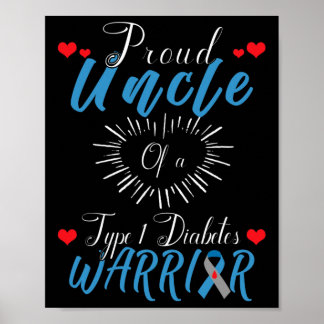 Proud Uncle Of A Type 1 Diabetes Warrior Awareness Poster