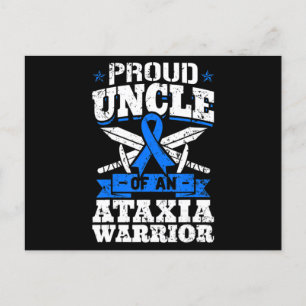 Proud Uncle Of An Ataxia Warrior Blue Awareness Ri Postcard