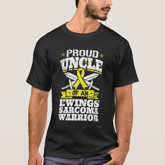 Proud Uncle Of An Ewings Sarcoma Warrior Awareness T-Shirt (Front)