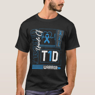 Proud Uncle Of T1d Warrior Ribbon Diabetes Awarene T-Shirt