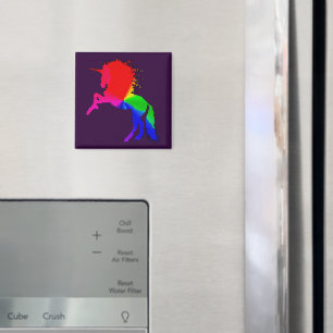 Proud Unicorn of Colourful Stain Glass Design, ZKO Magnet