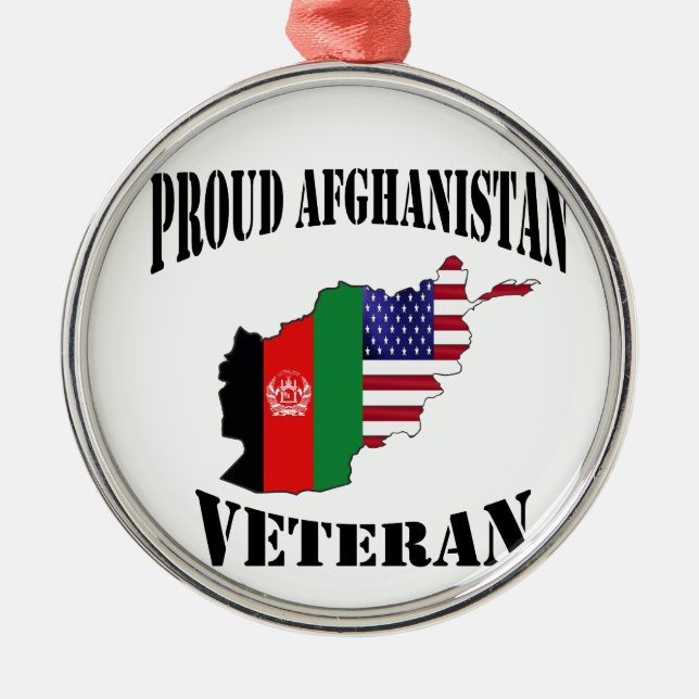 Proud US Afghanistan Veteran Metal Ornament (Front)