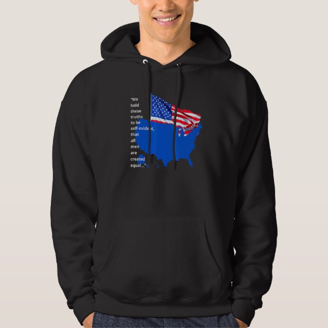 Proud US Country Flag All created equal Equality H Hoodie (Front)