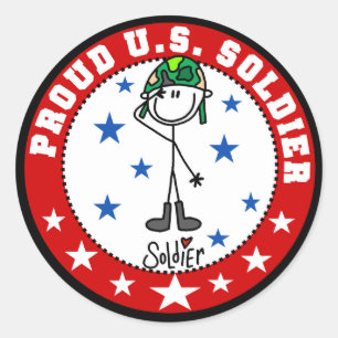 Proud US Soldier Classic Round Sticker