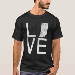 Proud Usa Fan State Indiana Love Map Indiana T-Shirt