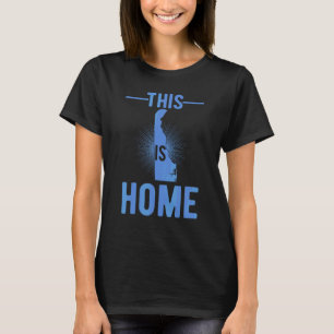 Proud Usa Fan State This Is Home Map Delaware T-Shirt