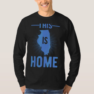 Proud Usa Fan State This Is Home Map Illinois T-Shirt