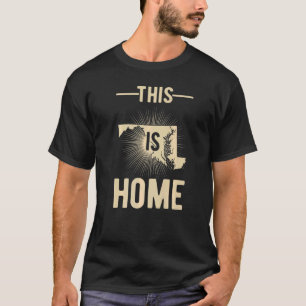 Proud Usa Fan State This Is Home Map Maryland T-Shirt