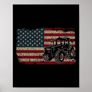 Proud Usa Farmer Shirt Men Women Farm Tractors Usa Poster