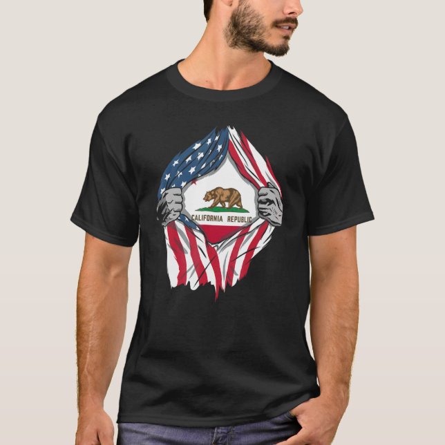 Proud Usa Home Country Patriotic Home State Flag C T-Shirt (Front)