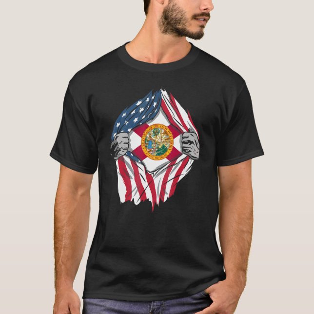 Proud Usa Home Country Patriotic Home State Flag F T-Shirt (Front)