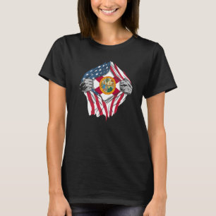 Proud Usa Home Country Patriotic Home State Flag F T-Shirt