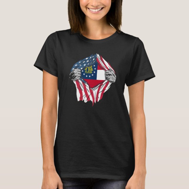 Proud Usa Home Country Patriotic Home State Flag G T-Shirt (Front)