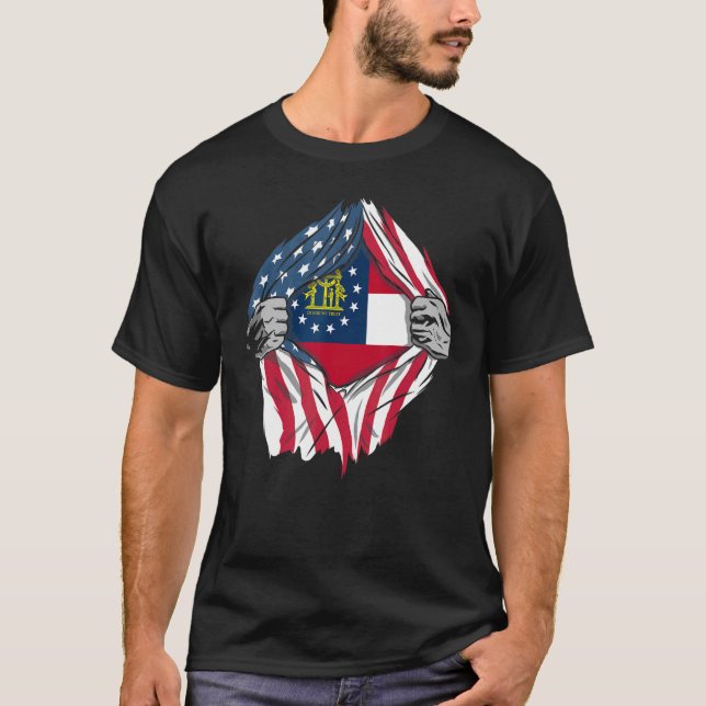 Proud Usa Home Country Patriotic Home State Flag G T-Shirt (Front)