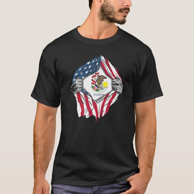 Proud Usa Home Country Patriotic Home State Flag I T-Shirt (Front)