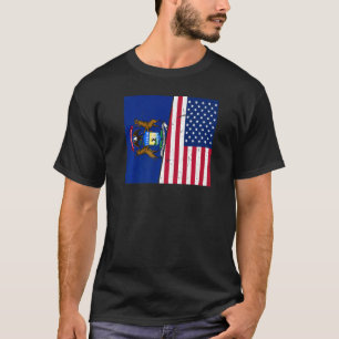 Proud Usa Home Country Patriotic Home State Flag M T-Shirt