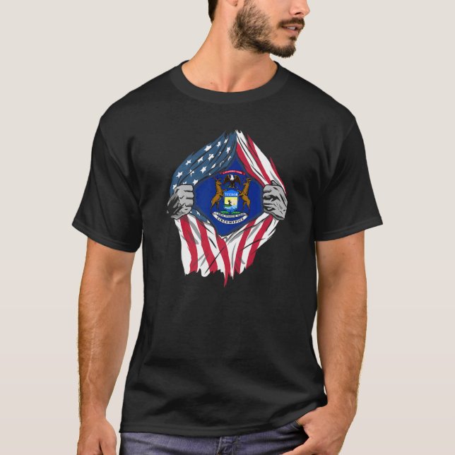 Proud Usa Home Country Patriotic Home State Flag M T-Shirt (Front)