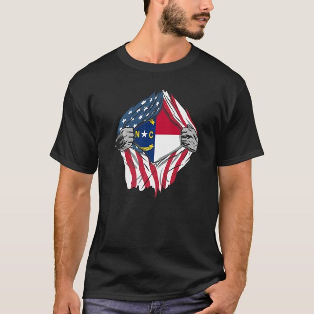 Proud Usa Home Country State Flag North Carolina   T-Shirt (Front)