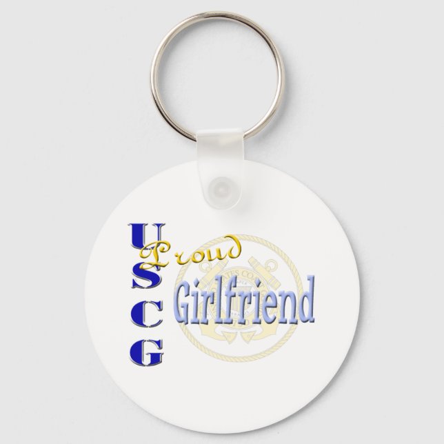 Proud USCG Girlfriend Key Ring (Front)