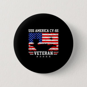Proud uss america cv-66 veteran flag aircraft 6 cm round badge