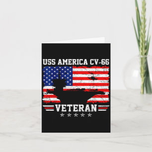 Proud uss america cv-66 veteran flag aircraft card