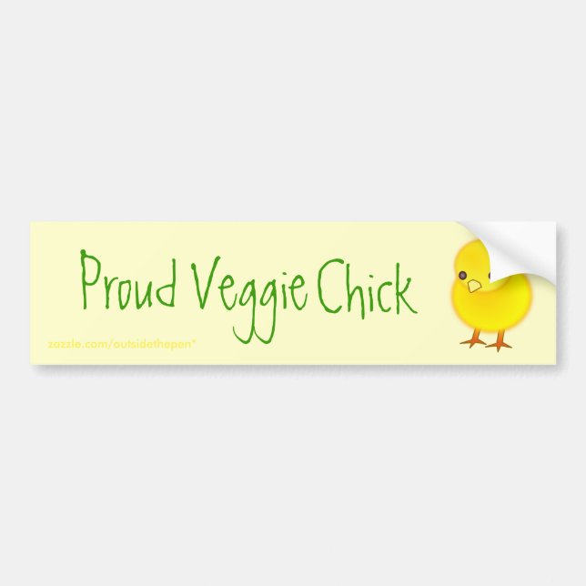 Proud Veggie Chick Car Bumper Sticker (Front)