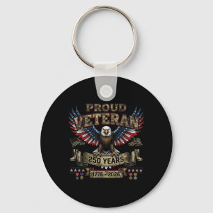 Proud Veteran 250 Years Aamerica 1776 2026 Flag Key Ring