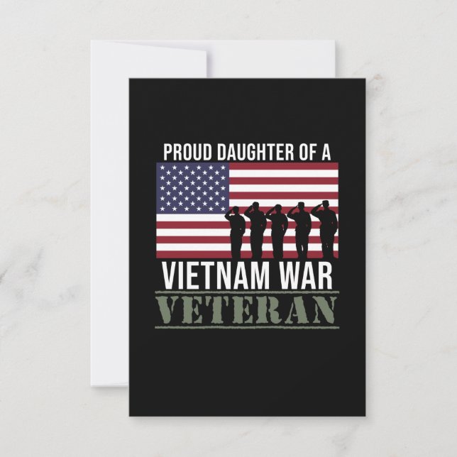 Proud Veteran Daughter Happy Veterans Day Veteran RSVP Card (Front)