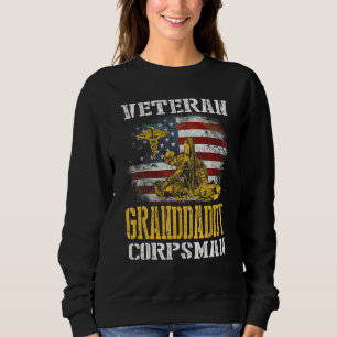 Proud Veteran Granddaddy Corpsman Flag Vintage 4t Sweatshirt