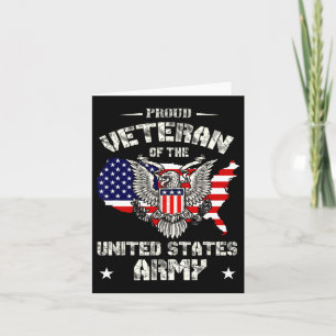 Proud Veteran Of The Us Army - Usa Flag Soldier Ve Card