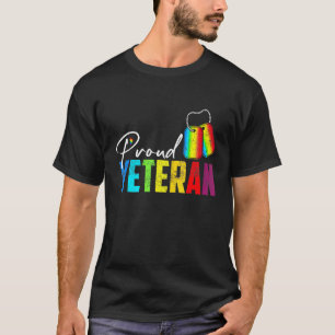 Proud Veteran Trans Military Lgbtq Rainbow Gay Pri T-Shirt
