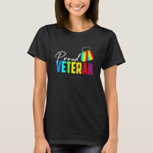 Proud Veteran Trans Military LGBTQ Rainbow Gay Pri T-Shirt