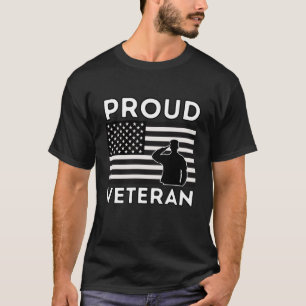 Proud Veteran with American Flag, Veterans Gift T-Shirt