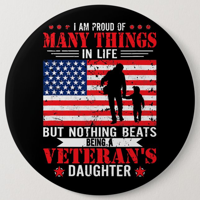 Proud Veterans Daughter 20 6 Cm Round Badge (Front)