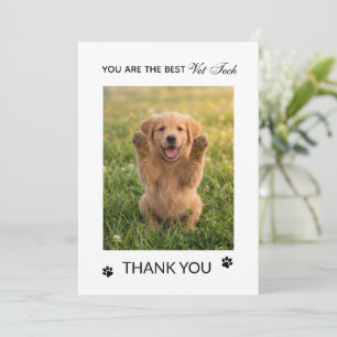 Proud Veterinary Technician Appreciation Flat Thank You Card