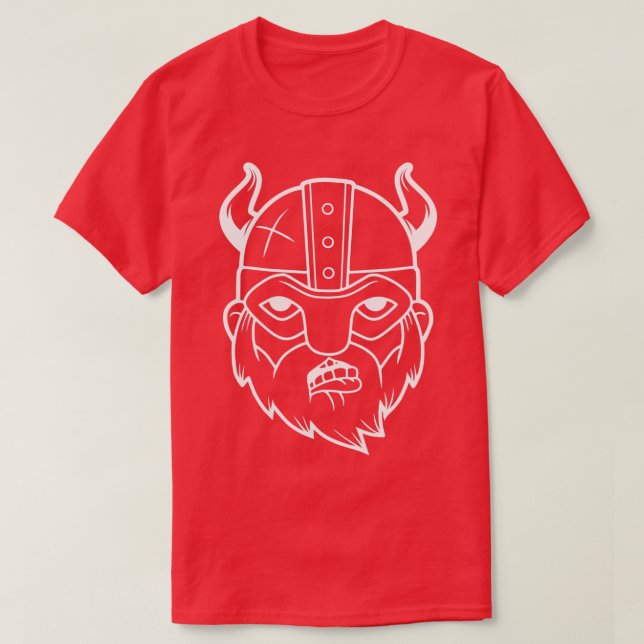 Proud Viking Warrior With Beard Helmet 7 T-Shirt (Design Front)