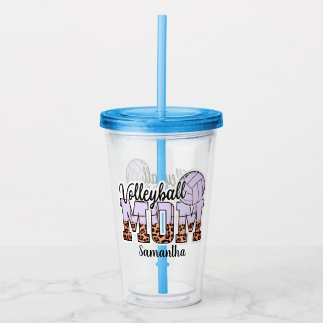 Proud Volleyball Mum – Serving Up Support Acrylic Tumbler (Front)