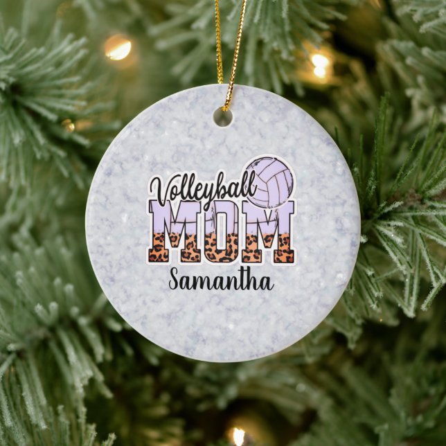 Proud Volleyball Mum – Serving Up Support Ceramic Ornament (Tree)