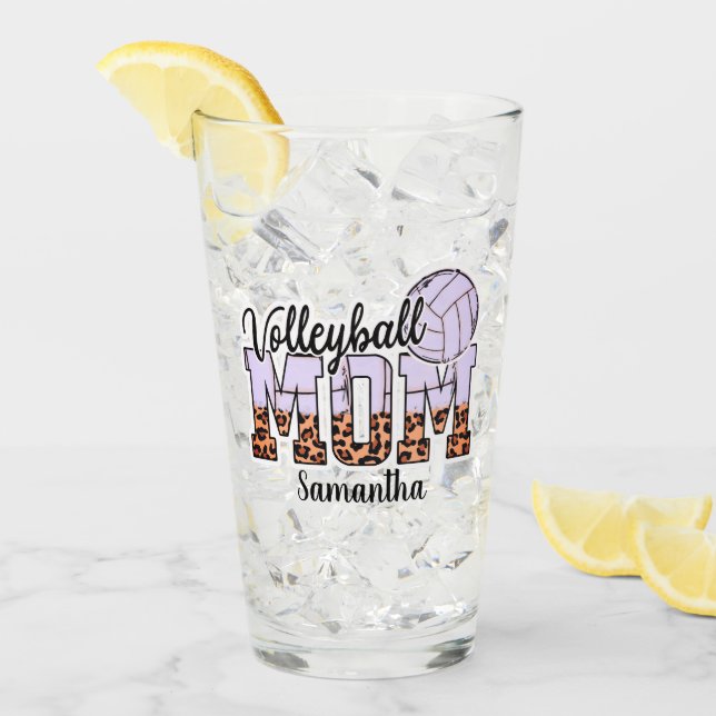 Proud Volleyball Mum – Serving Up Support Glass (Front Ice)