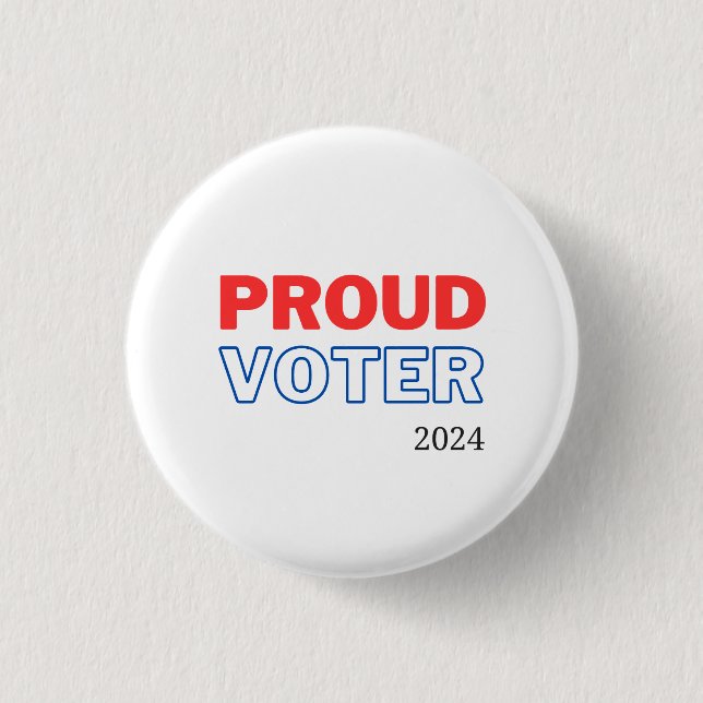 Proud Voter 2024 3 Cm Round Badge (Front)