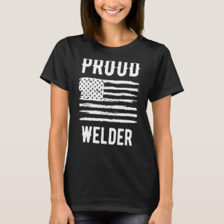 Proud Welder Profession American Flag T-Shirt