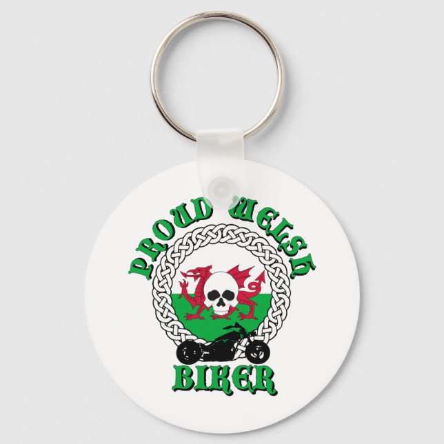 Proud Welsh Biker Key Ring (Front)