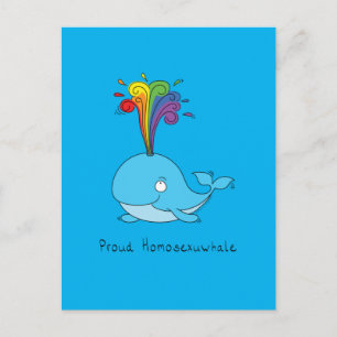Proud Whale Gay Pride LGBTQ Postcard