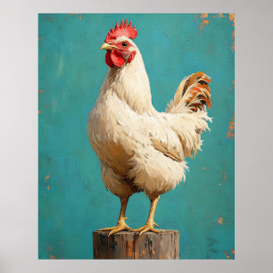 Proud White Chicken Poster